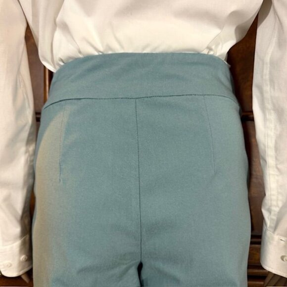 Marla Wynne Slate Blue Stretch Twill Flatterfit Ankle Pant - Picture 6 of 8